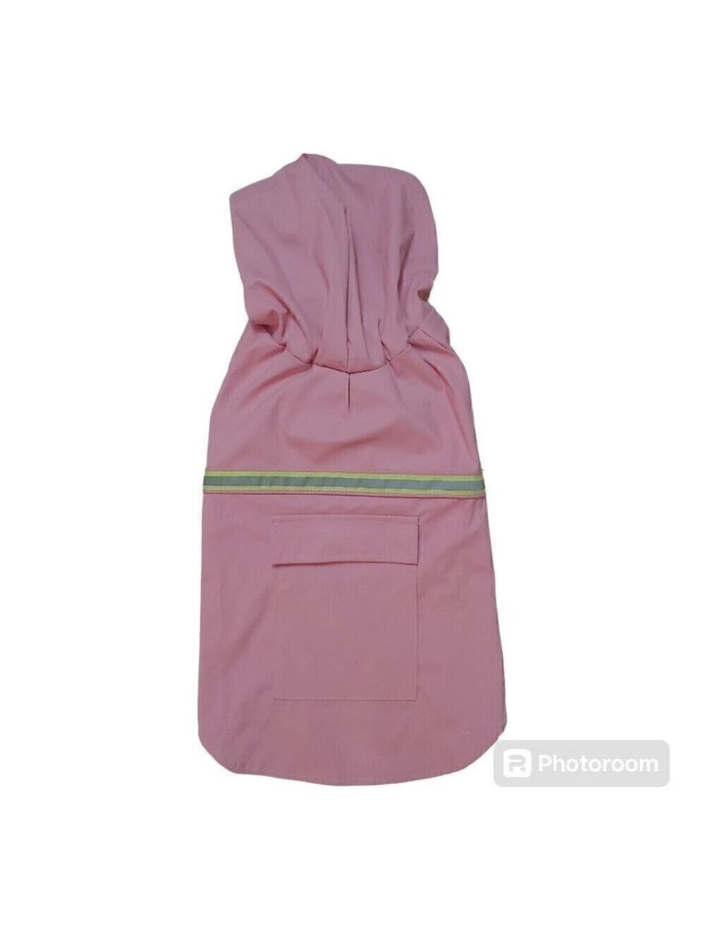 Pink Raincoat Size 2XL with Reflective Stripe, Velcro Closure, W/Leash Hole, 2XL